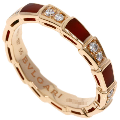 BVLGARI ブルガリ セルペンティ ヴァイパー カーネリアン ダイヤモンド #55　 リング・指輪 K18PG レディース 中古