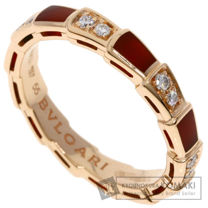 BVLGARI ブルガリ セルペンティ ヴァイパー カーネリアン ダイヤモンド #55　 リング・指輪 K18PG レディース 中古