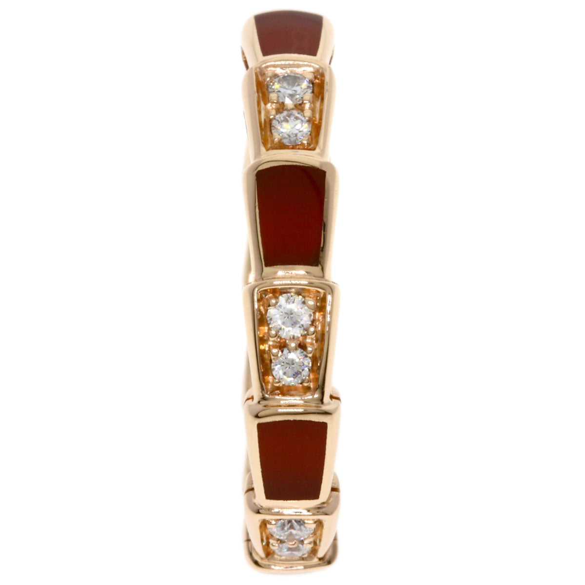 BVLGARI ブルガリ セルペンティ ヴァイパー カーネリアン ダイヤモンド #55　 リング・指輪 K18PG レディース 中古