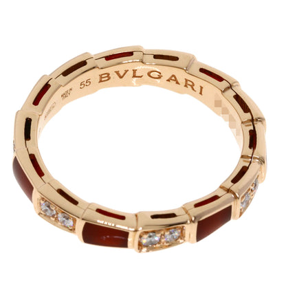 BVLGARI ブルガリ セルペンティ ヴァイパー カーネリアン ダイヤモンド #55　 リング・指輪 K18PG レディース 中古