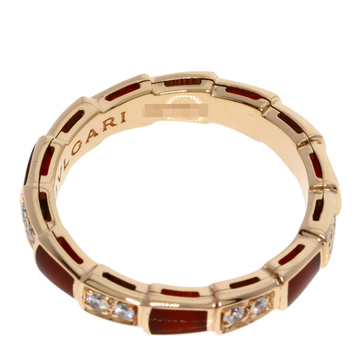 BVLGARI ブルガリ セルペンティ ヴァイパー カーネリアン ダイヤモンド #55　 リング・指輪 K18PG レディース 中古
