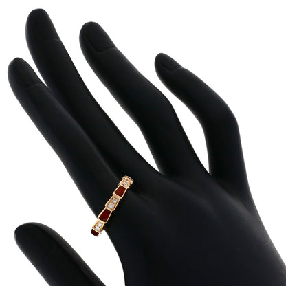 BVLGARI ブルガリ セルペンティ ヴァイパー カーネリアン ダイヤモンド #55　 リング・指輪 K18PG レディース 中古