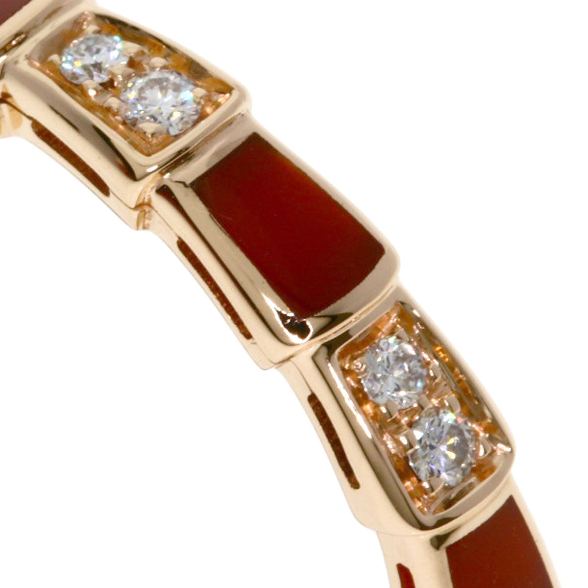 BVLGARI ブルガリ セルペンティ ヴァイパー カーネリアン ダイヤモンド #55　 リング・指輪 K18PG レディース 中古