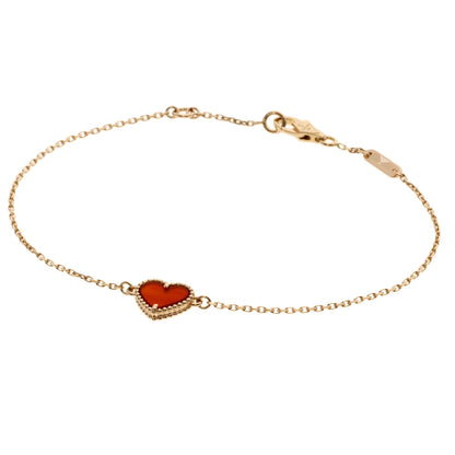 Van Cleef & Arpels ヴァンクリーフ＆アーペル スウィート ハート カーネリアン ブレスレット K18PG レディース 中古