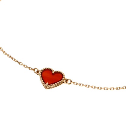 Van Cleef & Arpels ヴァンクリーフ＆アーペル スウィート ハート カーネリアン ブレスレット K18PG レディース 中古