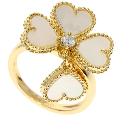 Van Cleef & Arpels ヴァンクリーフ＆アーペル スウィートハート エフイヤージュ シェル ダイヤモンド #48 リング・指輪 K18YG レディース 中古