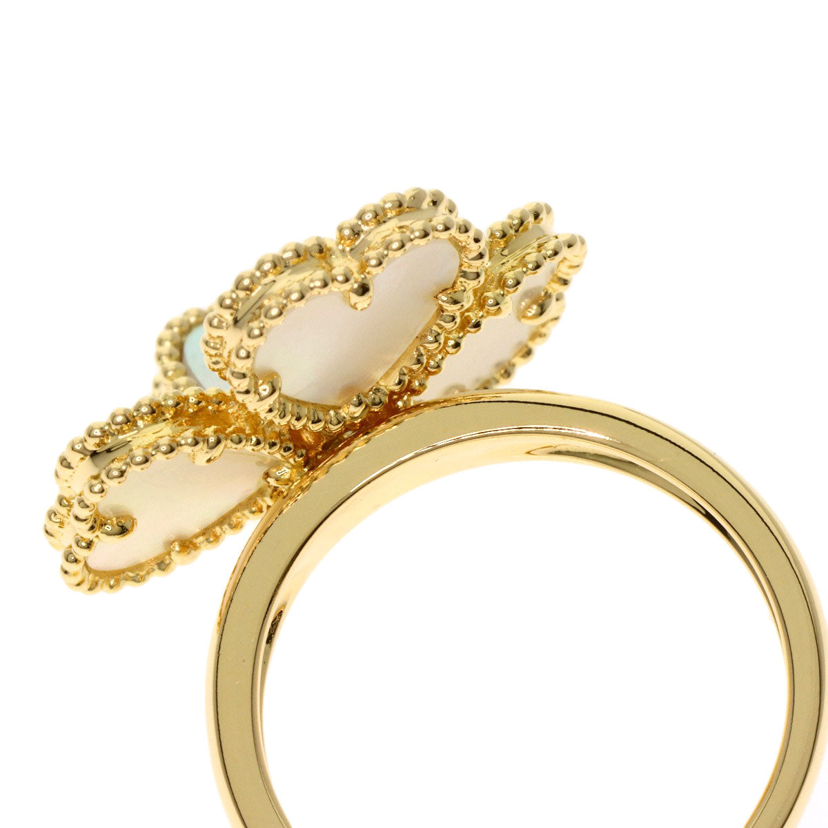 Van Cleef & Arpels ヴァンクリーフ＆アーペル スウィートハート エフイヤージュ シェル ダイヤモンド #48 リング・指輪 K18YG レディース 中古