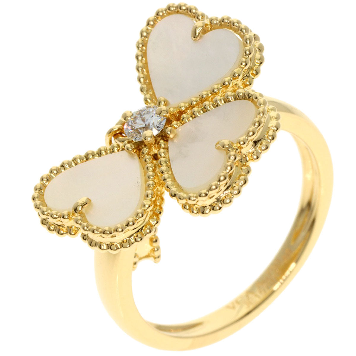 Van Cleef & Arpels ヴァンクリーフ＆アーペル スウィートハート エフイヤージュ シェル ダイヤモンド #48 リング・指輪 K18YG レディース 中古