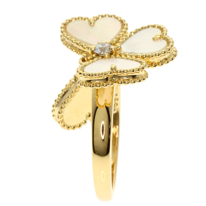 Van Cleef & Arpels ヴァンクリーフ＆アーペル スウィートハート エフイヤージュ シェル ダイヤモンド #48 リング・指輪 K18YG レディース 中古