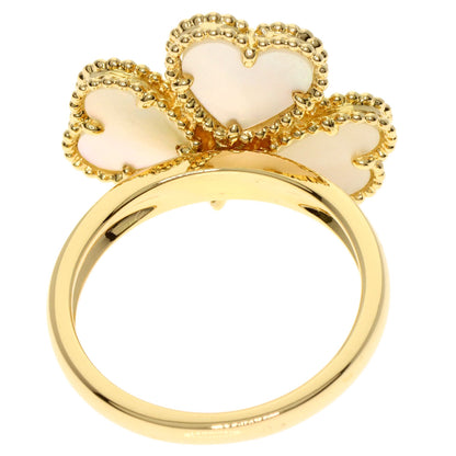 Van Cleef & Arpels ヴァンクリーフ＆アーペル スウィートハート エフイヤージュ シェル ダイヤモンド #48 リング・指輪 K18YG レディース 中古