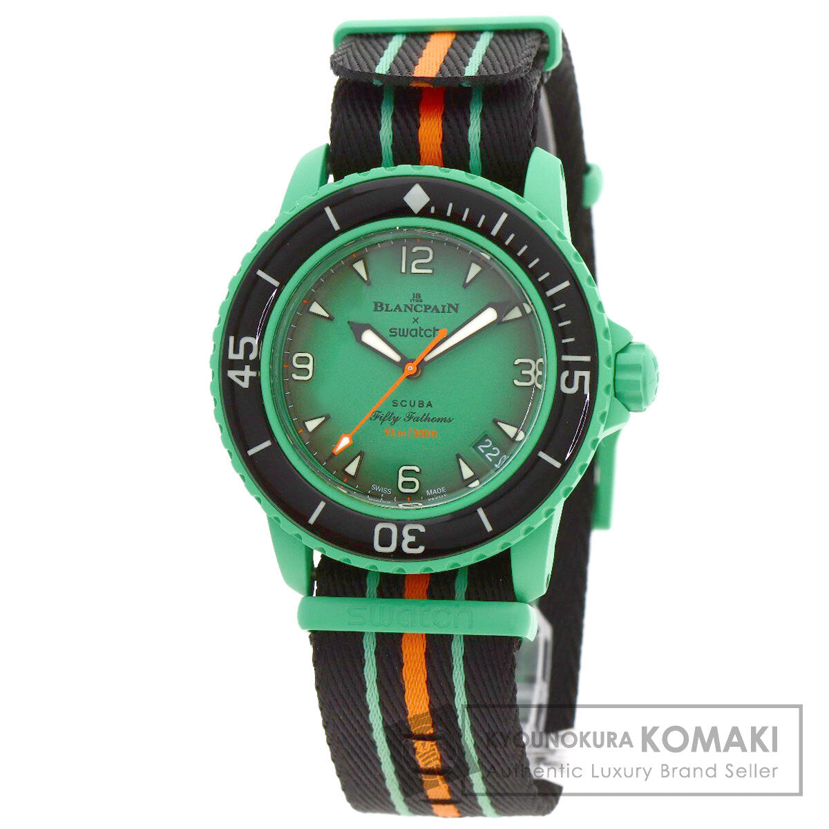 Swatch スウォッチ ブランパン コラボ スキューバ フィフティ ファゾムス インディアンオーシャン 腕時計 セラミック メンズ 中古