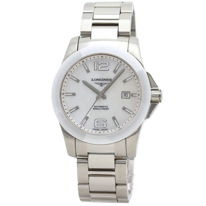 LONGINES ロンジン L3.657.4 コンクエスト ホワイトセラミック 腕時計 SS メンズ 中古
