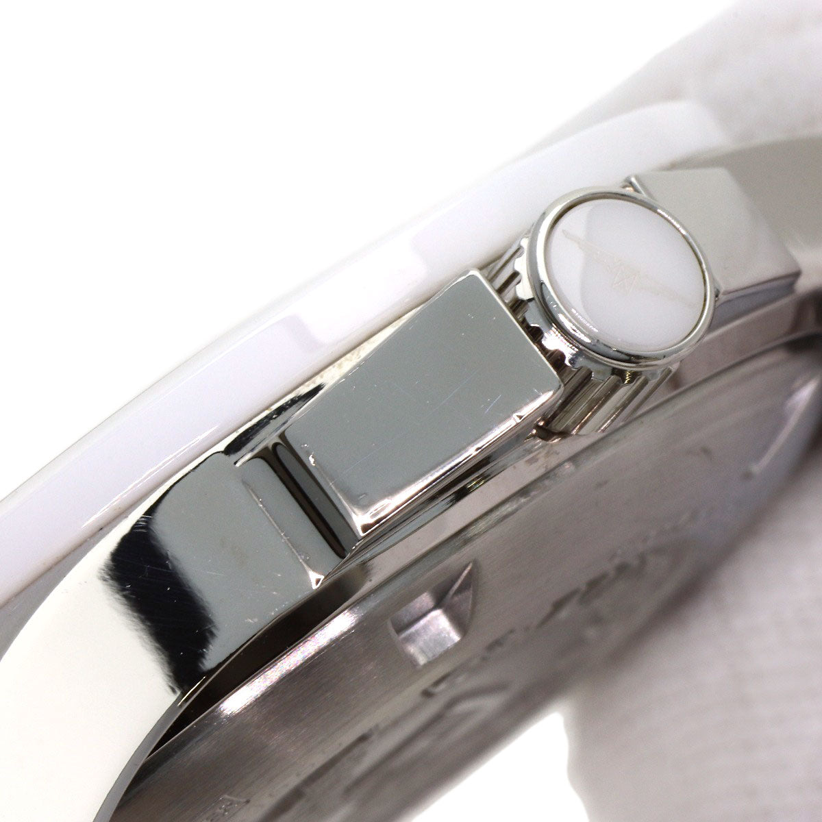 LONGINES ロンジン L3.657.4 コンクエスト ホワイトセラミック 腕時計 SS メンズ 中古