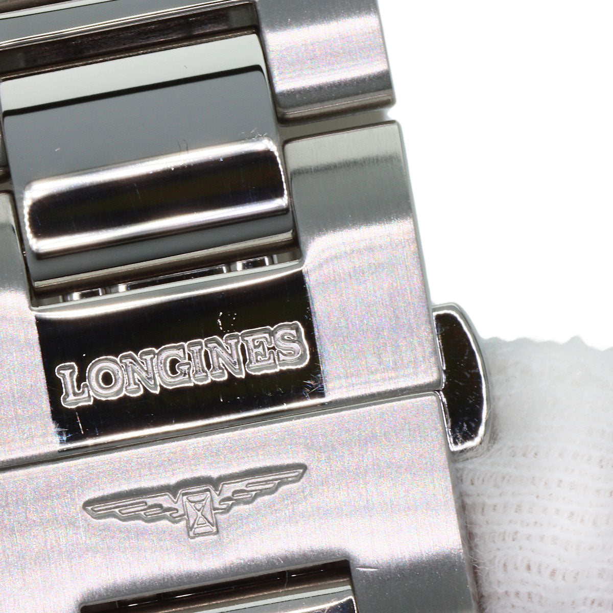 LONGINES ロンジン L3.657.4 コンクエスト ホワイトセラミック 腕時計 SS メンズ 中古