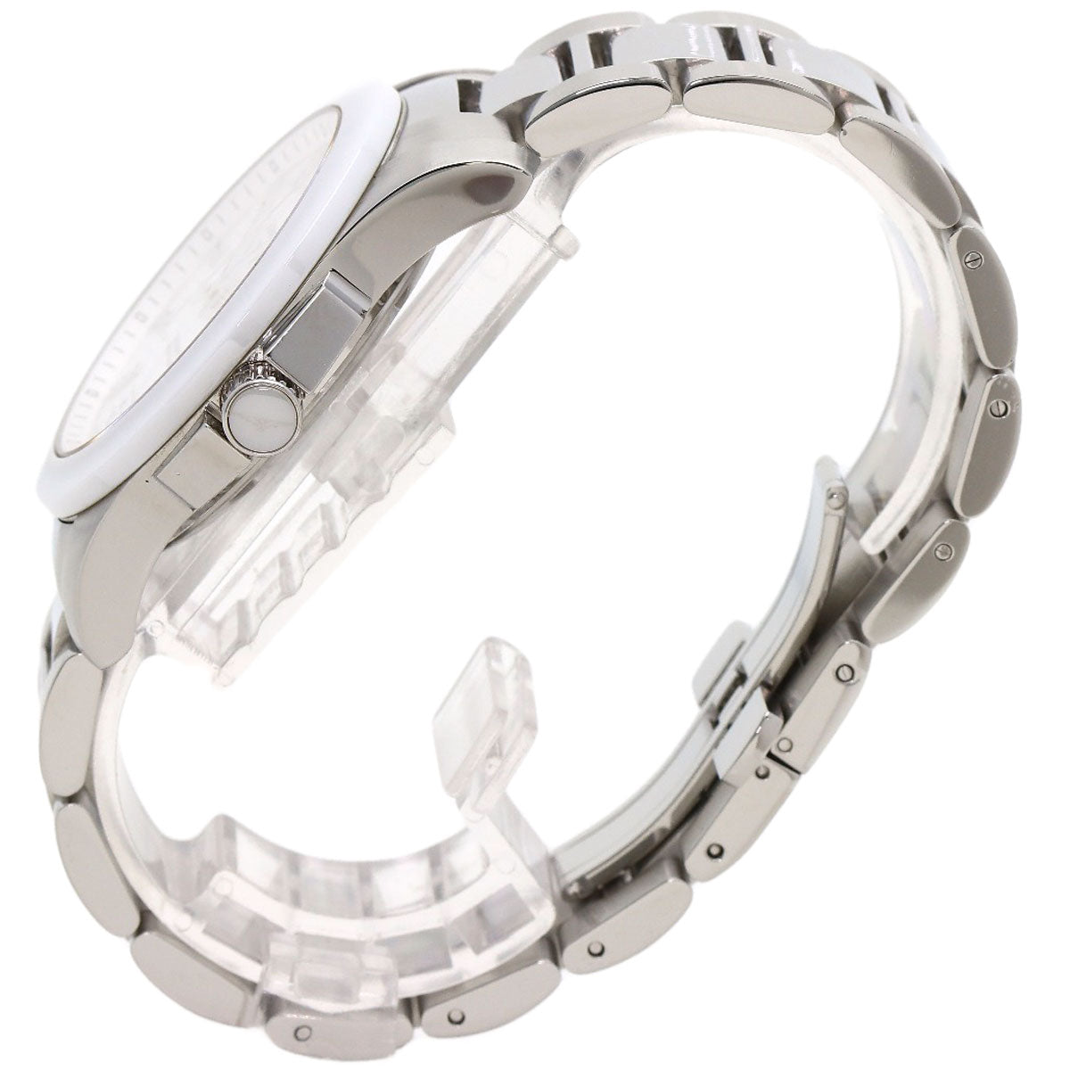 LONGINES ロンジン L3.657.4 コンクエスト ホワイトセラミック 腕時計 SS メンズ 中古