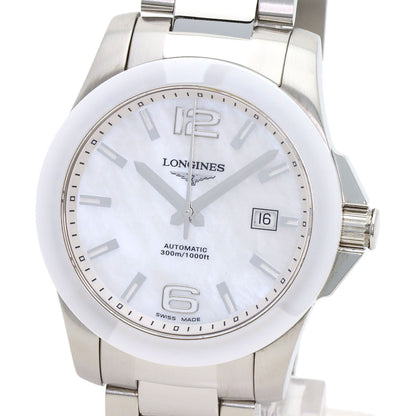 LONGINES ロンジン L3.657.4 コンクエスト ホワイトセラミック 腕時計 SS メンズ 中古
