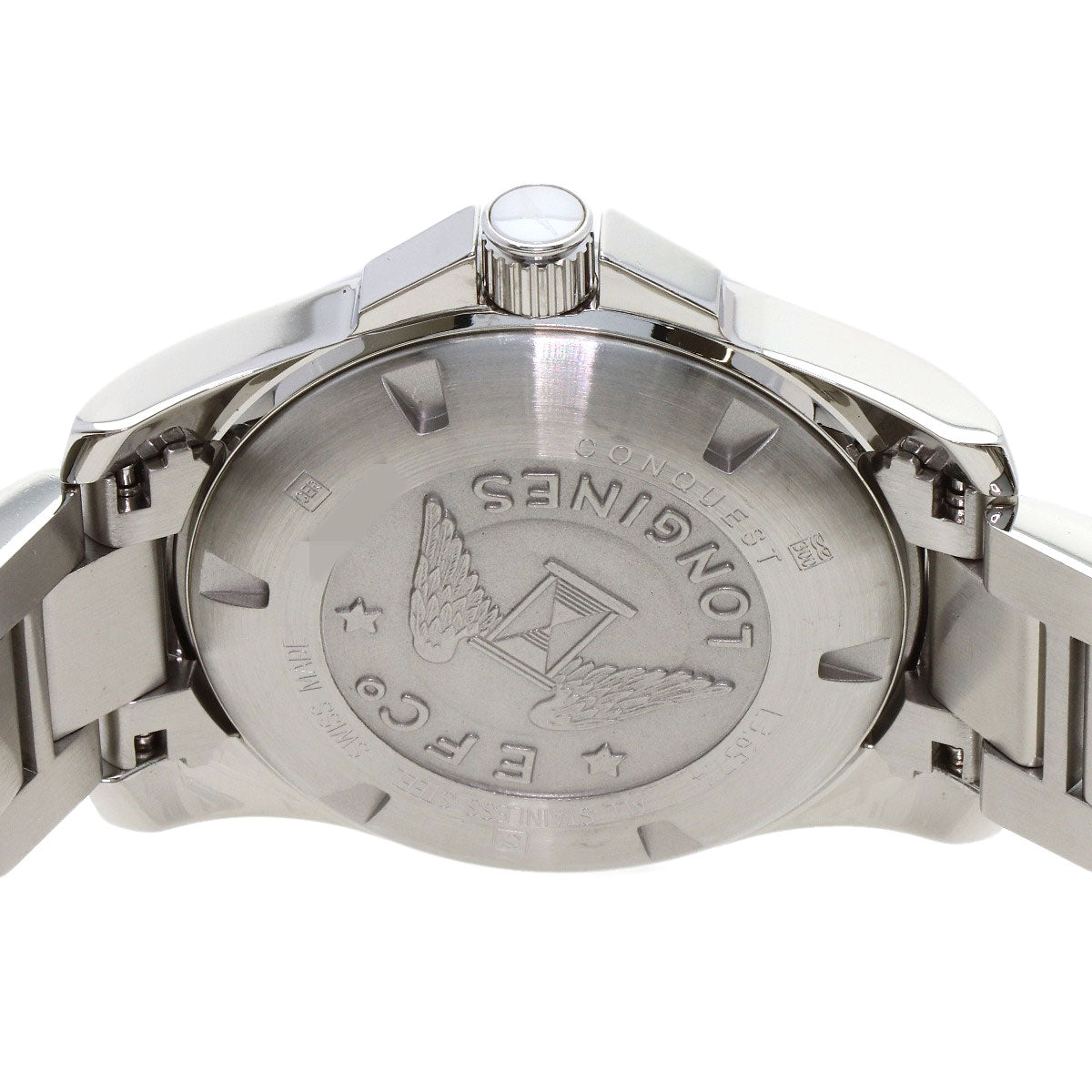 LONGINES ロンジン L3.657.4 コンクエスト ホワイトセラミック 腕時計 SS メンズ 中古