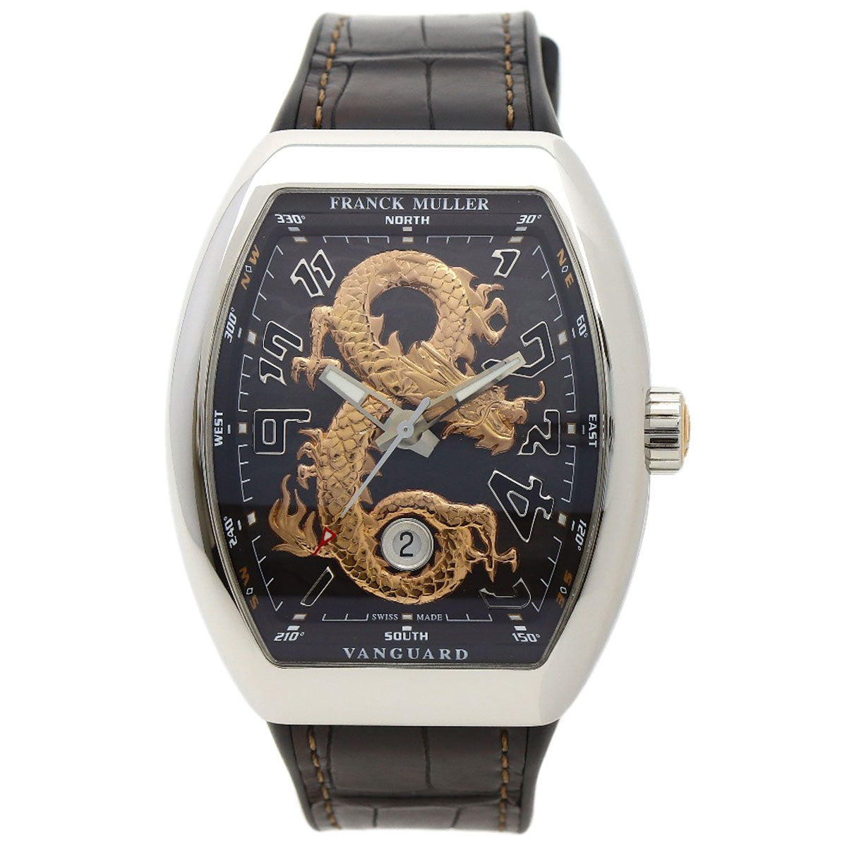 FRANCK MULLER フランクミュラー V45SCDTSTGAC5N ヴァンガード ゴールドドラゴン 世界88本限定 腕時計 SS メンズ 中古