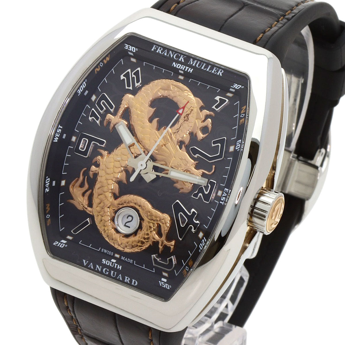 FRANCK MULLER フランクミュラー V45SCDTSTGAC5N ヴァンガード ゴールドドラゴン 世界88本限定 腕時計 SS メンズ 中古