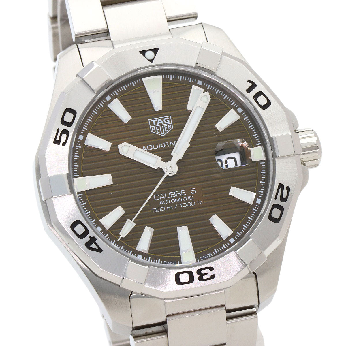 TAG HEUER タグホイヤー WAY2018 アクアレーサー キャリバー5 ブラウン 腕時計 SS メンズ 中古