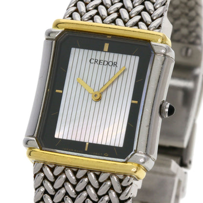 SEIKO セイコー 8420-6690 クレドール スクエアフェイス 腕時計 SS レディース 中古