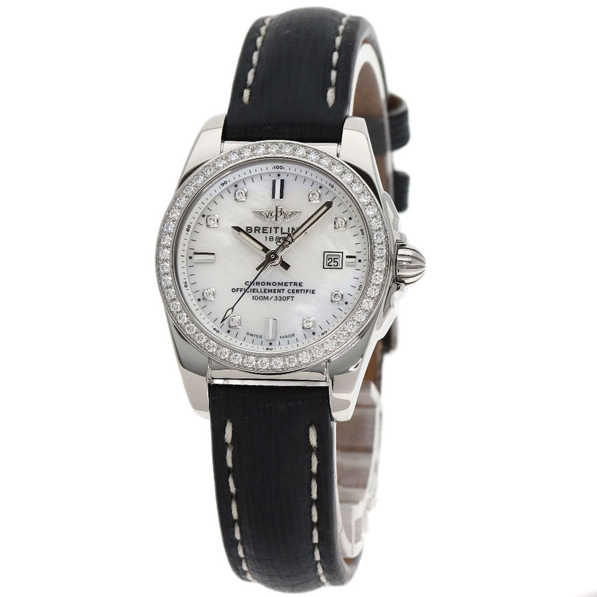 BREITLING ブライトリング A72348 ギャラクティック 29 8P・ベゼル ダイヤモンド 腕時計 SS レディース 中古
