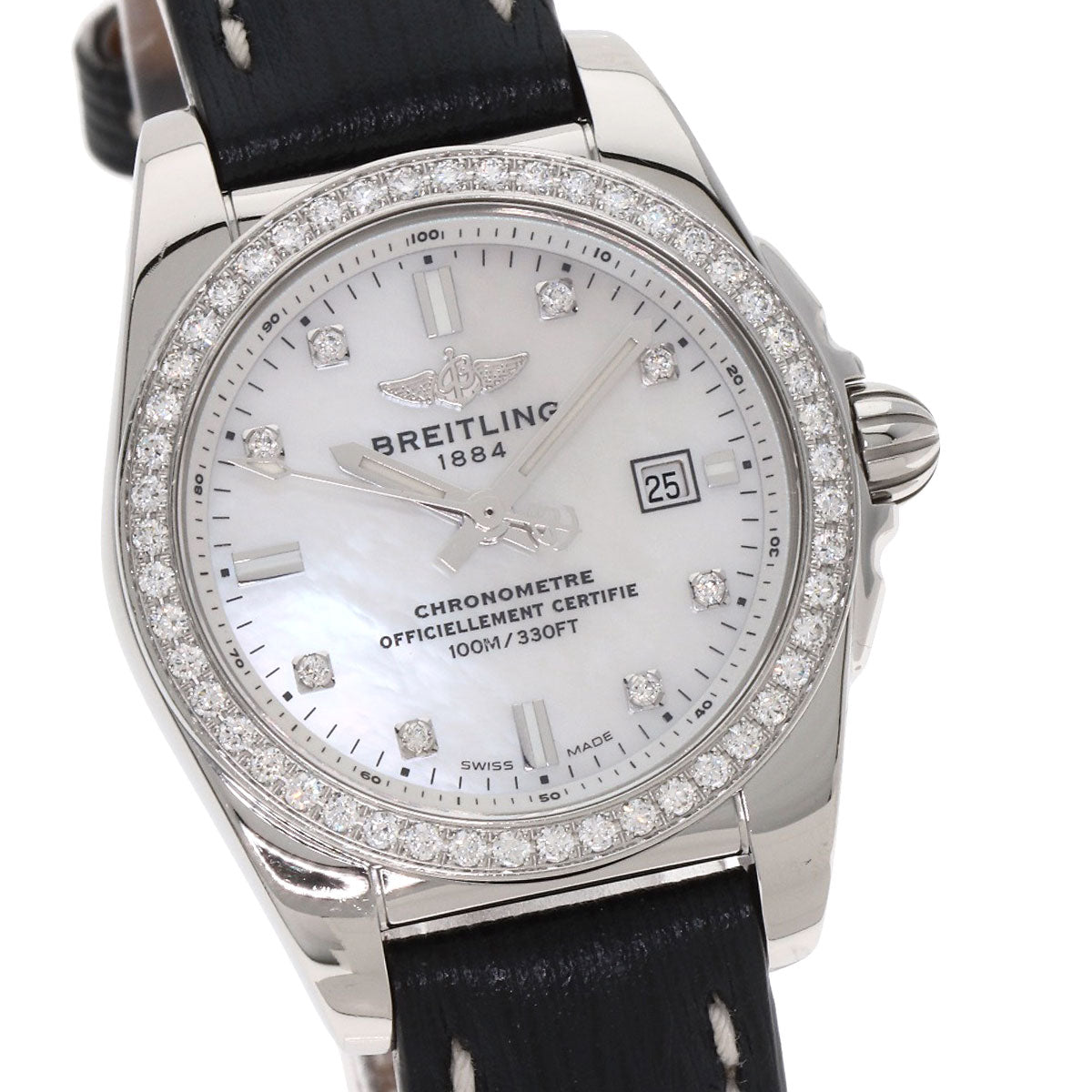 BREITLING ブライトリング A72348 ギャラクティック 29 8P・ベゼル ダイヤモンド 腕時計 SS レディース 中古