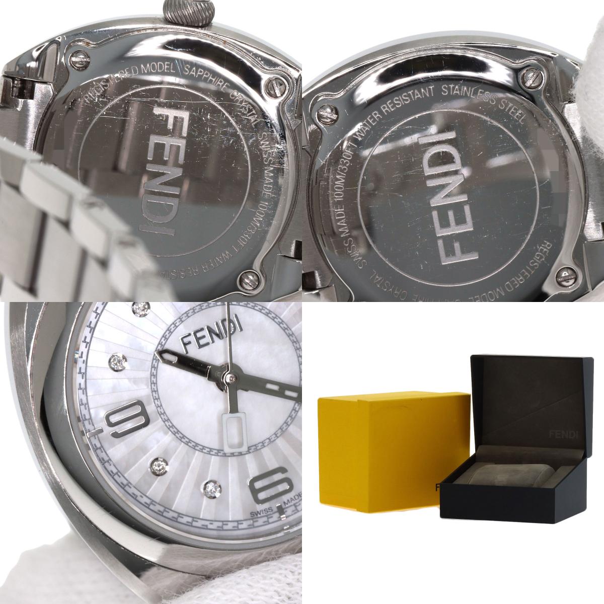 FENDI フェンディ 21000S モメント 8P ダイヤモンド 腕時計 SS レディース 中古