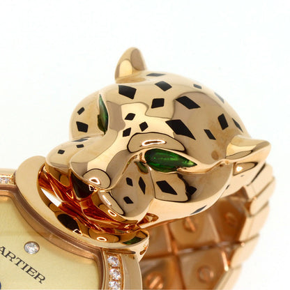 CARTIER カルティエ HPI01381 パンテール 未使用 時刻合わせピン付 ダイヤモンド 腕時計 K18PG レディース 中古