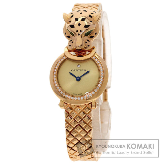 CARTIER カルティエ HPI01381 パンテール 未使用 時刻合わせピン付 ダイヤモンド 腕時計 K18PG レディース 中古