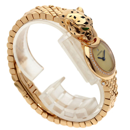 CARTIER カルティエ HPI01381 パンテール 未使用 時刻合わせピン付 ダイヤモンド 腕時計 K18PG レディース 中古