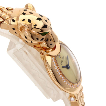 CARTIER カルティエ HPI01381 パンテール 未使用 時刻合わせピン付 ダイヤモンド 腕時計 K18PG レディース 中古