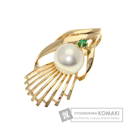TASAKI タサキ パール 真珠 エメラルド ペンダントトップ K14YG レディース 中古