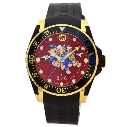GUCCI グッチ 136.3 DIVE 三匹の子豚 腕時計 GP メンズ 中古