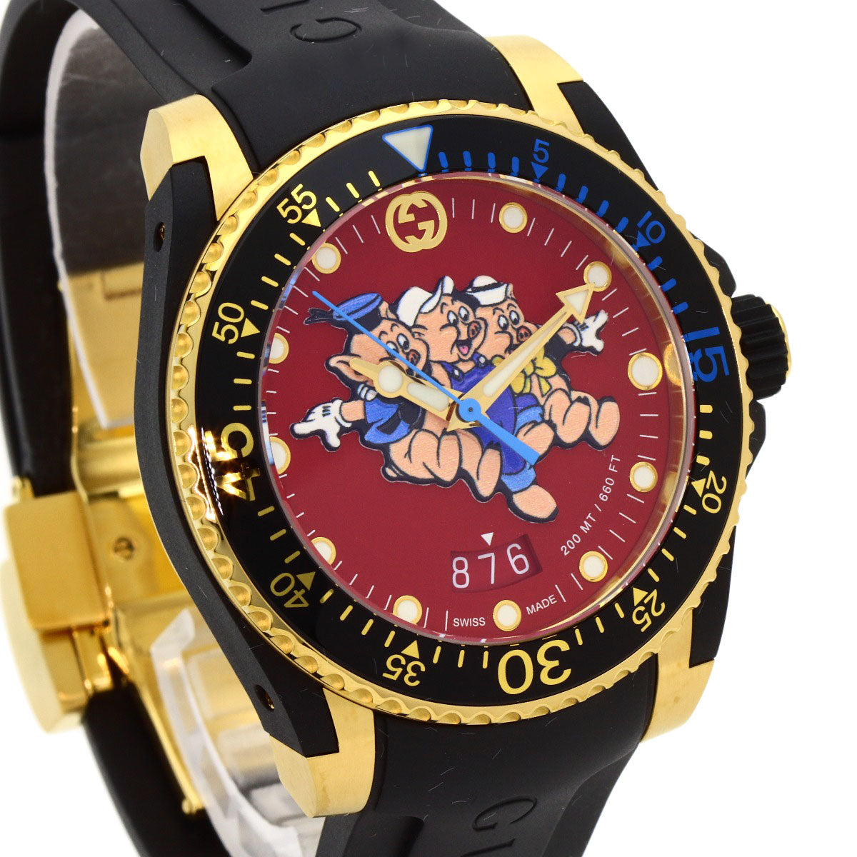 GUCCI グッチ 136.3 DIVE 三匹の子豚 腕時計 GP メンズ 中古