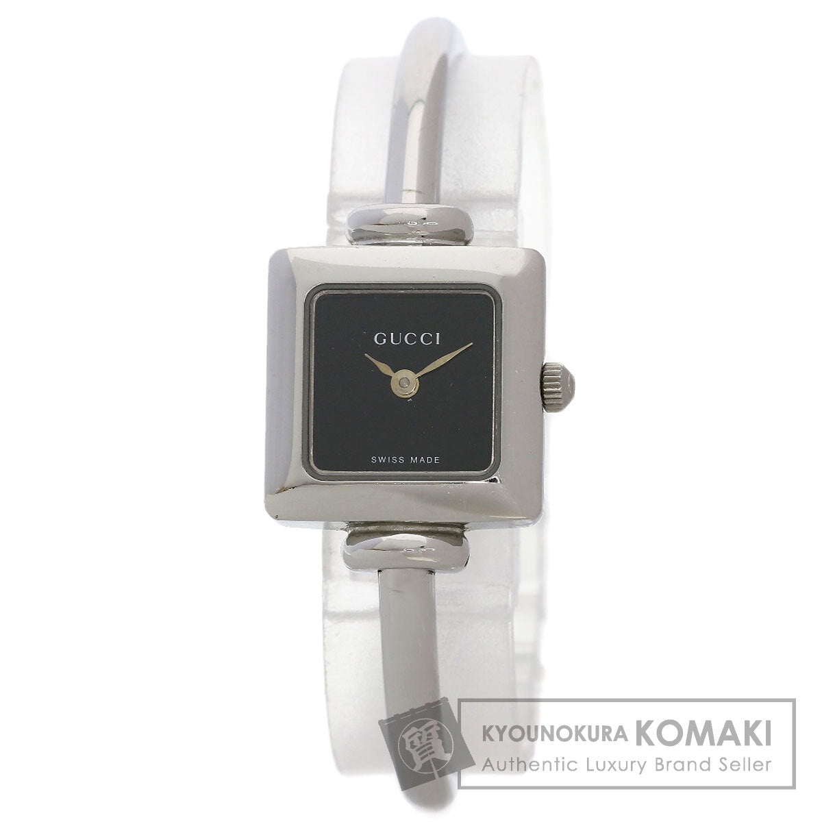 GUCCI グッチ 1900L スクエアフェイス バングル 腕時計 SS レディース 中古