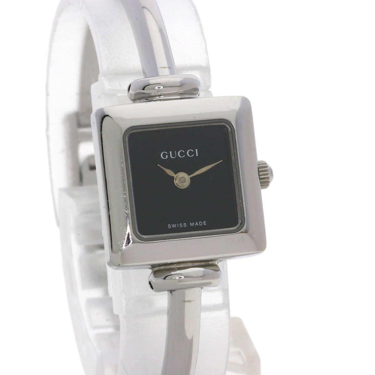 GUCCI グッチ 1900L スクエアフェイス バングル 腕時計 SS レディース 中古