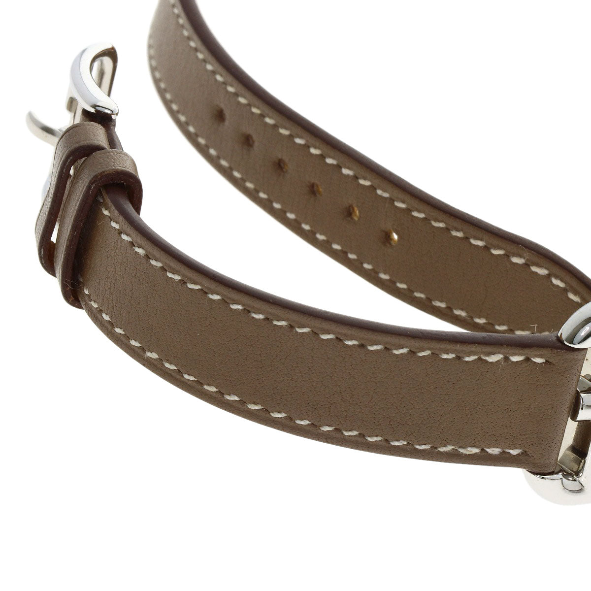 HERMES エルメス CC1.210 ケープコッド PM ドゥブルトゥール エトゥープ 腕時計 SS レディース 中古