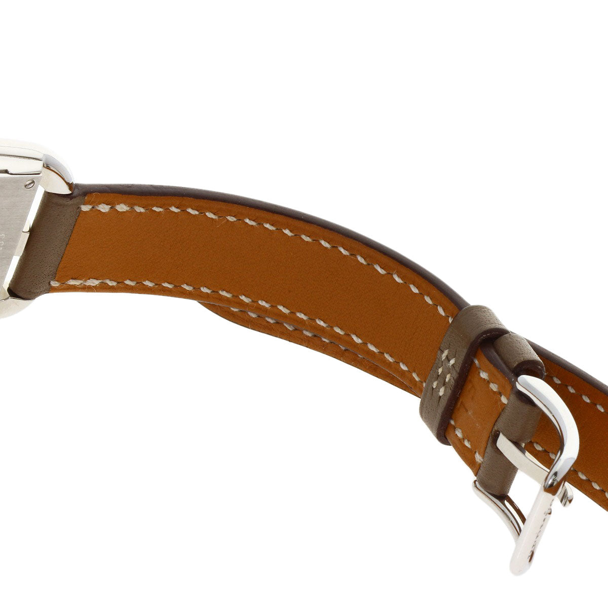 HERMES エルメス CC1.210 ケープコッド PM ドゥブルトゥール エトゥープ 腕時計 SS レディース 中古