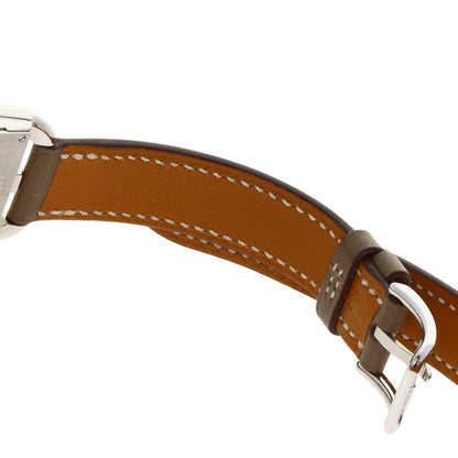 HERMES エルメス CC1.210 ケープコッド PM ドゥブルトゥール エトゥープ 腕時計 SS レディース 中古