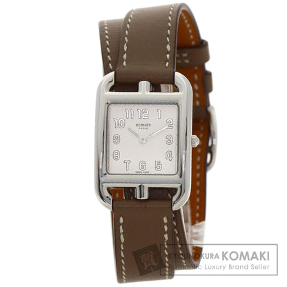 HERMES エルメス CC1.210 ケープコッド PM ドゥブルトゥール エトゥープ 腕時計 SS レディース 中古