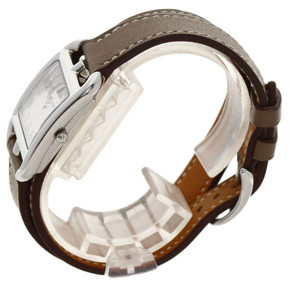 HERMES エルメス CC1.210 ケープコッド PM ドゥブルトゥール エトゥープ 腕時計 SS レディース 中古