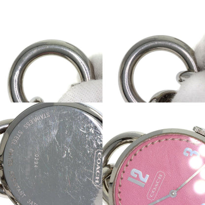 COACH コーチ ラウンドフェイス 腕時計 SS レディース 中古