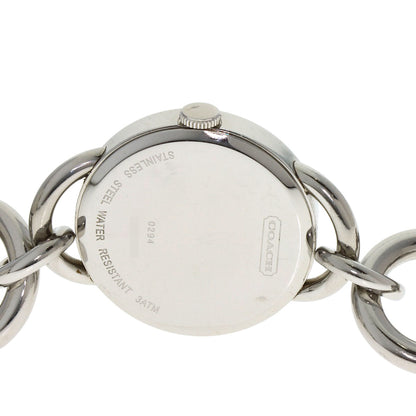 COACH コーチ ラウンドフェイス 腕時計 SS レディース 中古