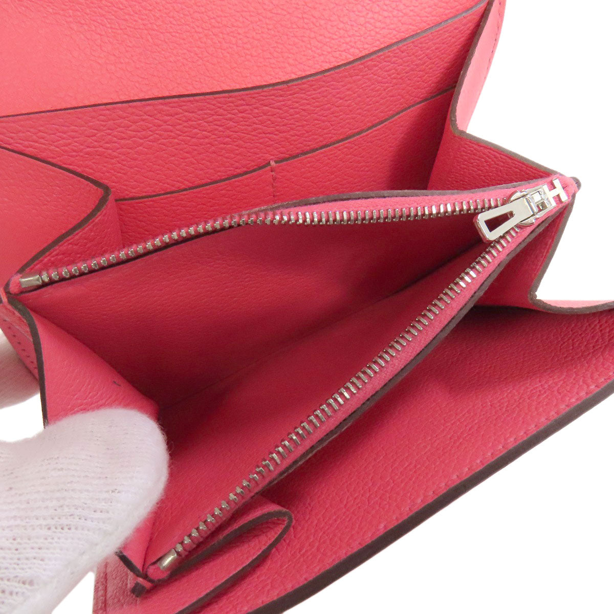 HERMES エルメス コンスタンスコンパクト シルバー金具 二つ折り財布（小銭入れあり） ヴォーマダム レディース 中古