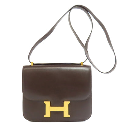 HERMES エルメス コンスタンスミニ ゴールド金具 ショルダーバッグ ボックスカーフ レディース 中古