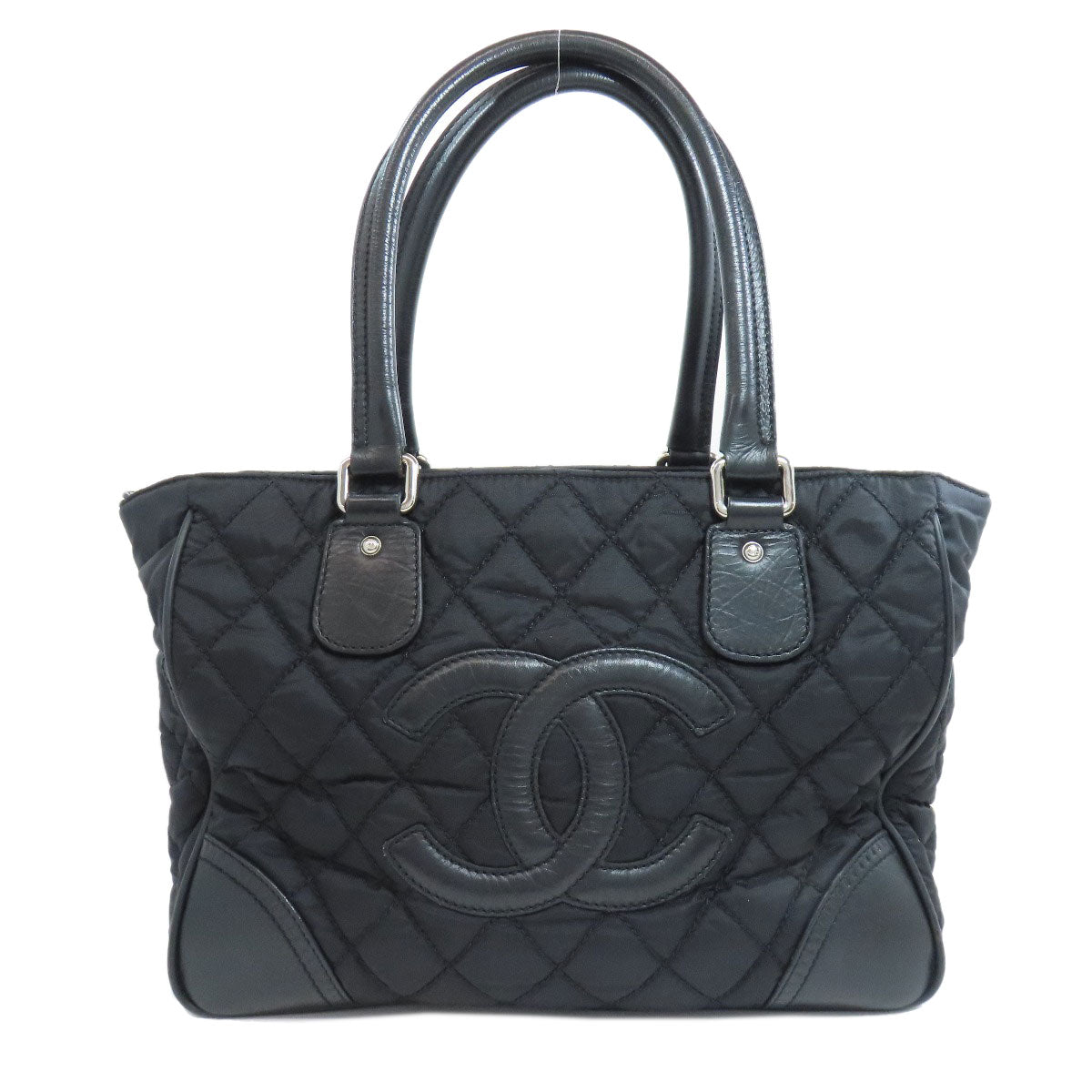 CHANEL シャネル パリ ニューヨーク シルバー金具 トートバッグ ナイロン レディース 中古