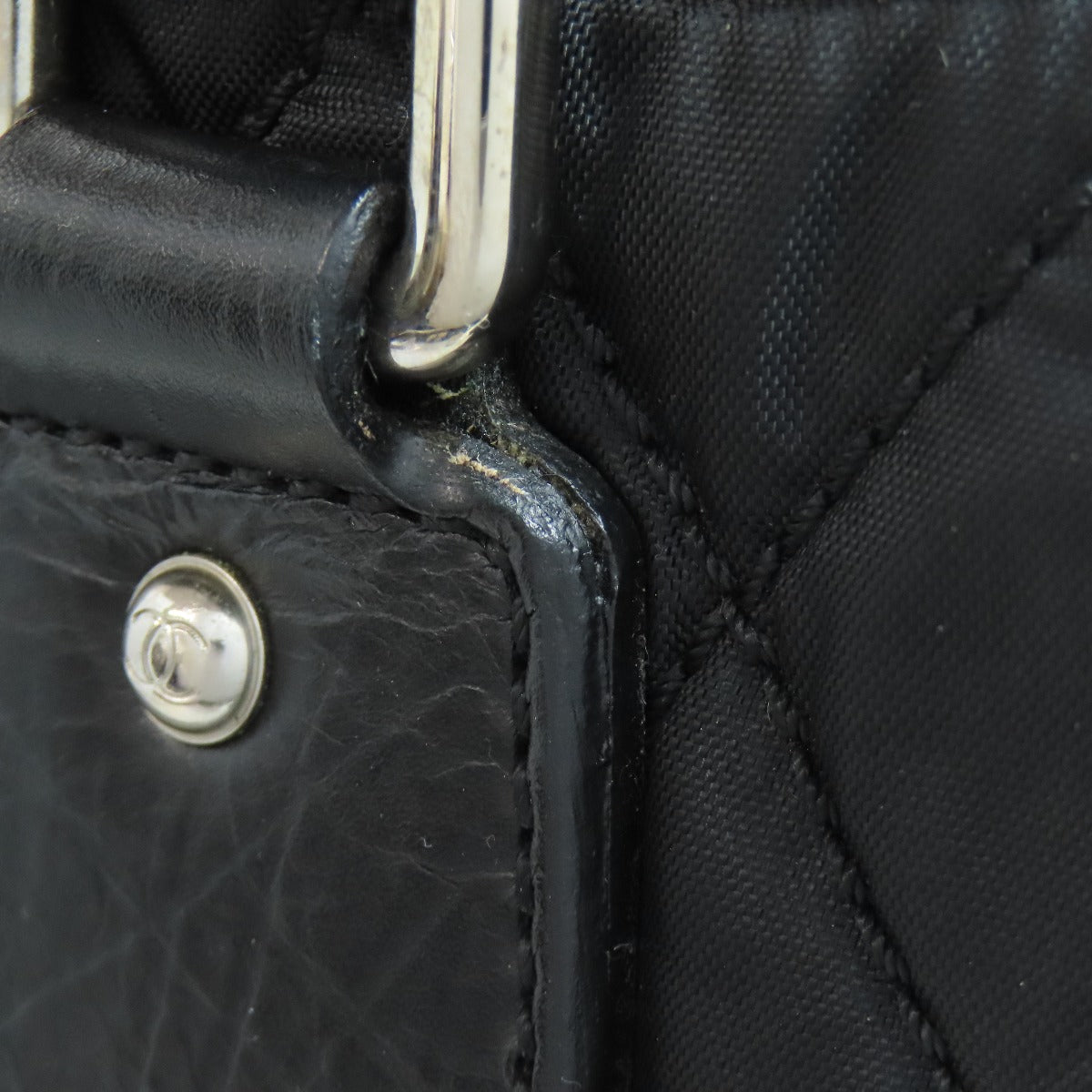 CHANEL シャネル パリ ニューヨーク シルバー金具 トートバッグ ナイロン レディース 中古
