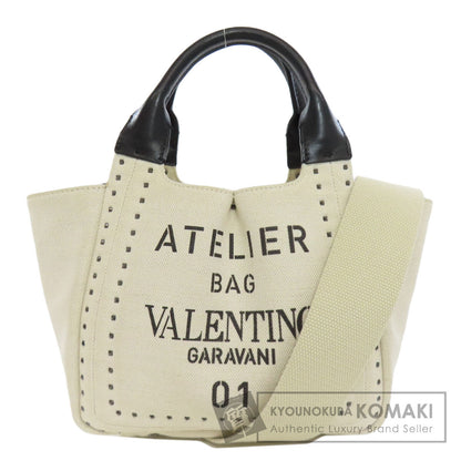 VALENTINO バレンティノ 2WAY ハンドバッグ キャンバス レディース 中古