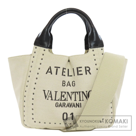VALENTINO バレンティノ 2WAY ハンドバッグ キャンバス レディース 中古